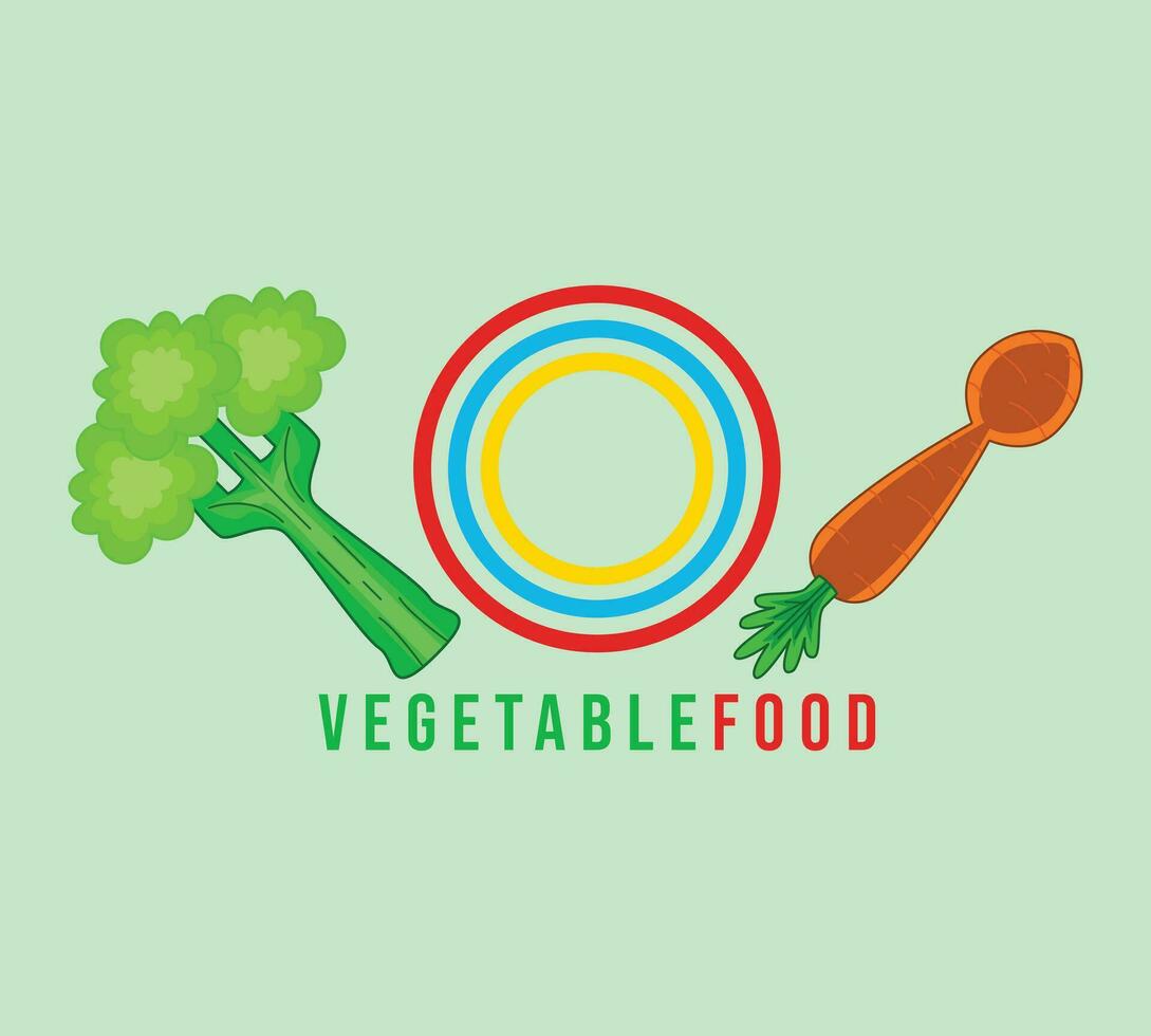 vegetal Comida logotipo. saudável vegetal Comida logotipo. vetor