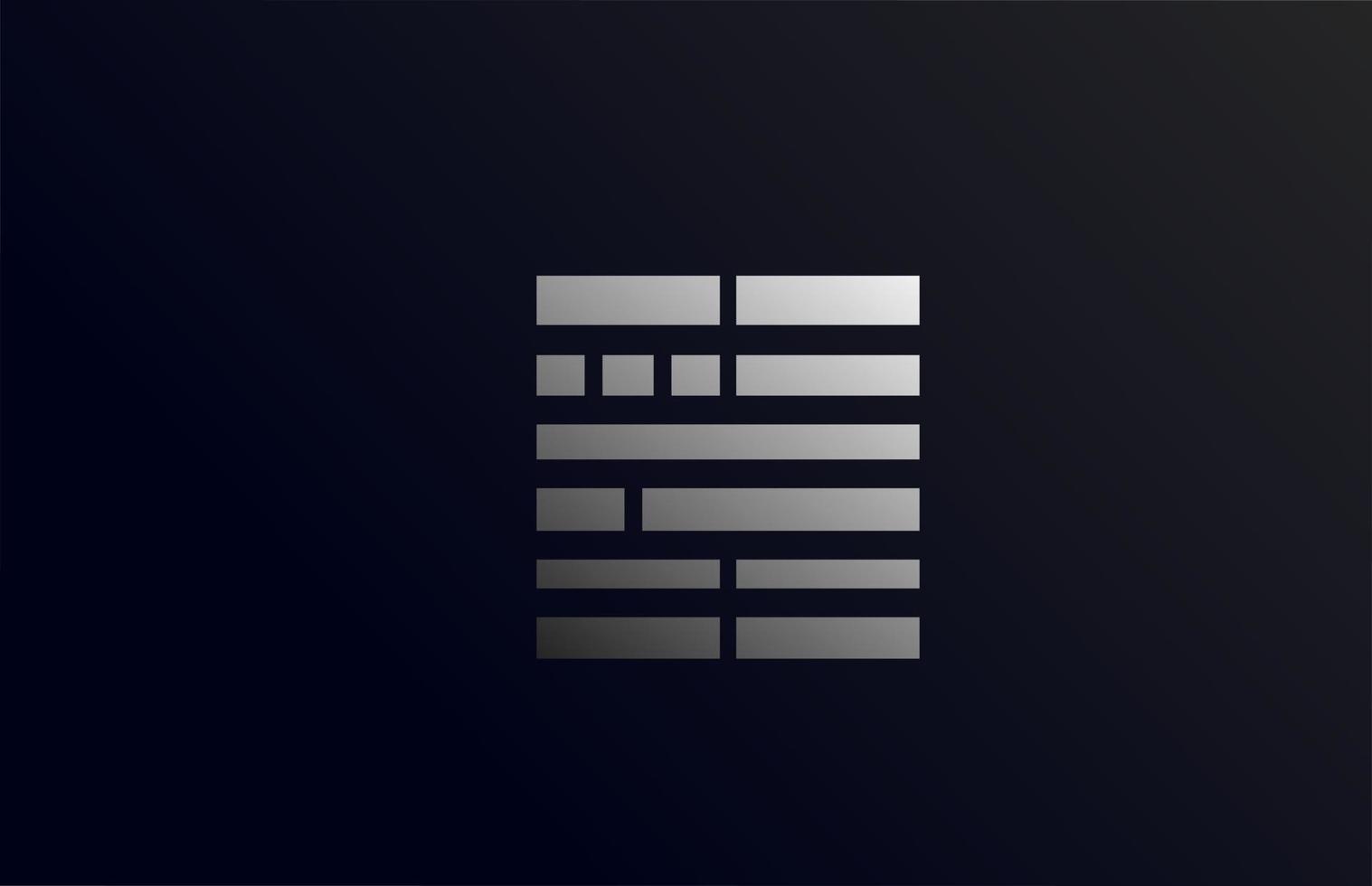logotipo do ícone da letra h do alfabeto em linha. design criativo para negócios e empresas com gradiente preto e cinza vetor