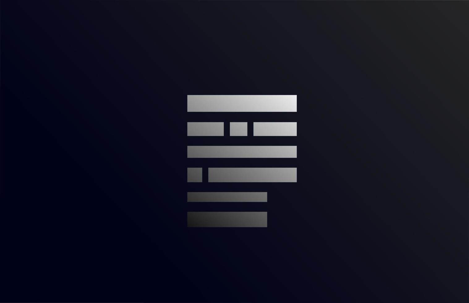 logotipo do ícone da letra f do alfabeto com a linha. design criativo para negócios e empresas com gradiente preto e cinza vetor