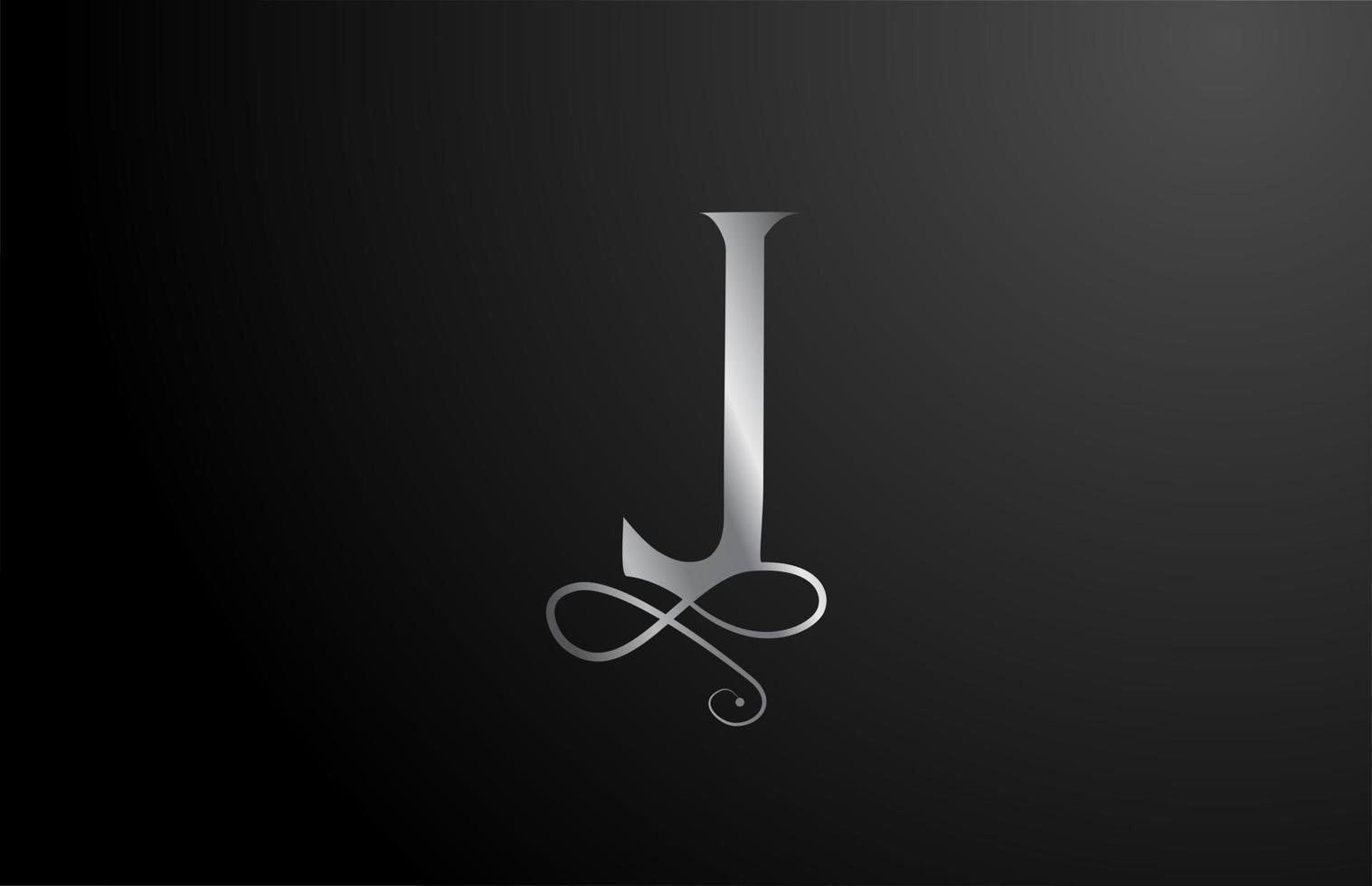 cinza j elegante monograma alfabeto letra ícone logo design. vintage corporativo brading para produtos de luxo e empresa vetor