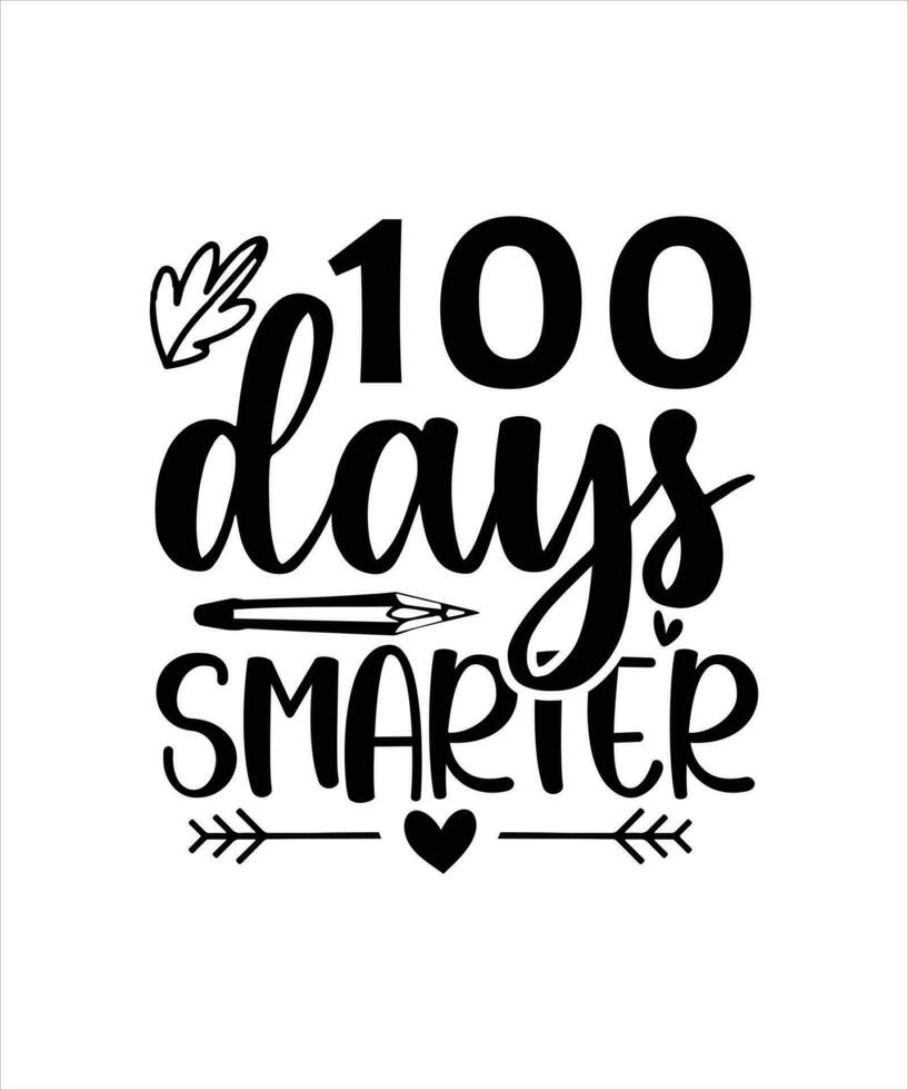 100 dias mais esperto camisa Projeto vetor