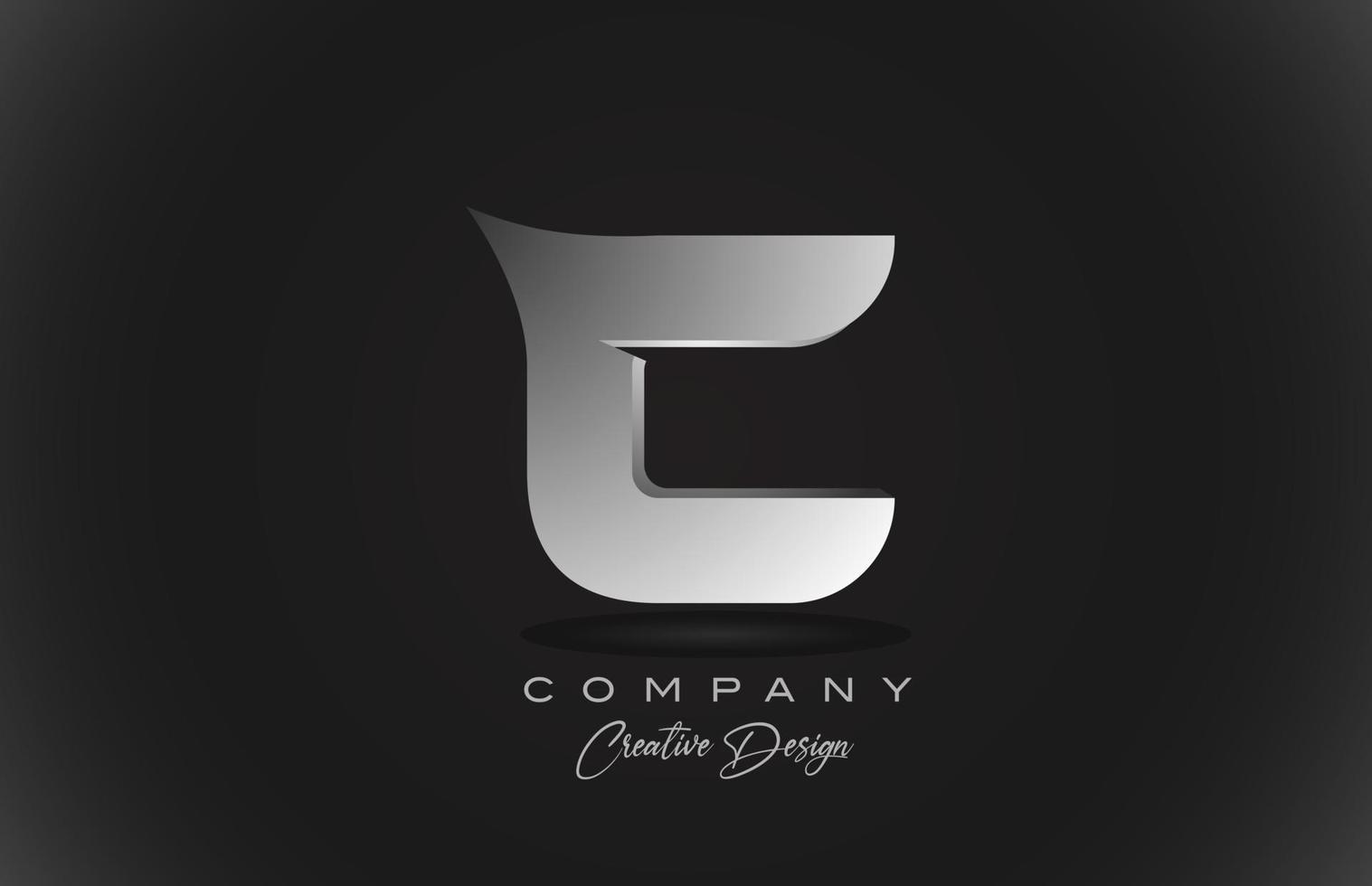 c ícone do logotipo da letra do alfabeto gradiente branco com fundo preto. design criativo para negócios e corporativos vetor
