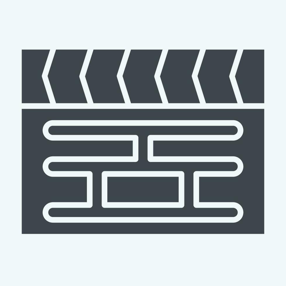 ícone filme. relacionado para arte e meios de comunicação símbolo. glifo estilo. simples Projeto editável vetor