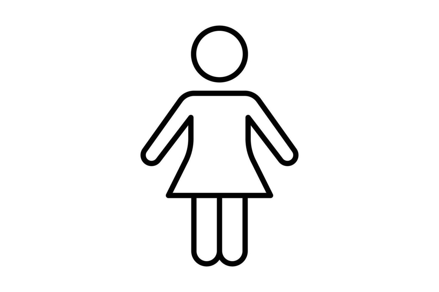 mulher ícone. ícone relacionado para placa banheiro, vestir sala, banheiro. linha ícone estilo Projeto. simples vetor Projeto editável