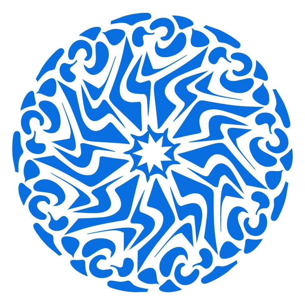 azul cor étnico mandala padrão Projeto ilustração. perfeito para logotipos, ícones, adesivos, tatuagens, Projeto elementos para sites, anúncios e mais. vetor