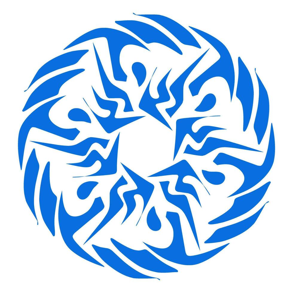 azul cor étnico mandala padrão Projeto ilustração. perfeito para logotipos, ícones, adesivos, tatuagens, Projeto elementos para sites, anúncios e mais. vetor