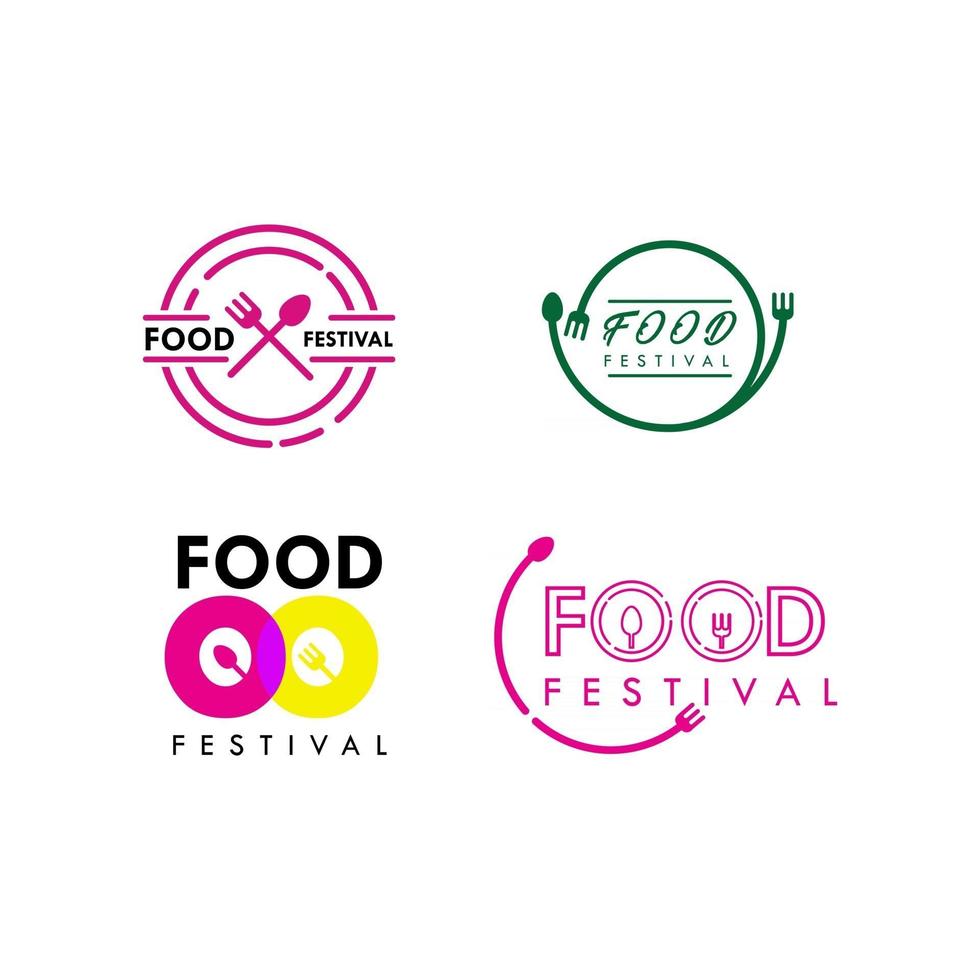 ilustração do projeto do modelo do vetor do logotipo do festival de comida