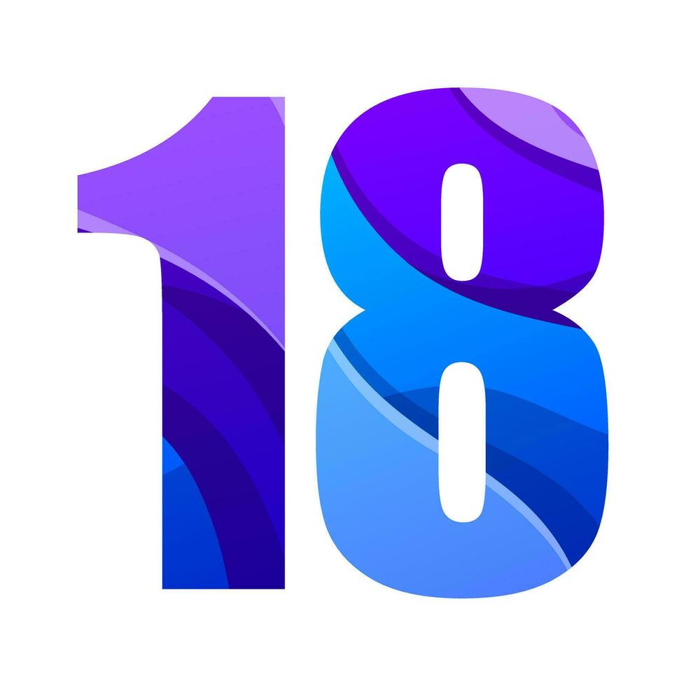colorida gradiente número 18 logotipo Projeto vetor
