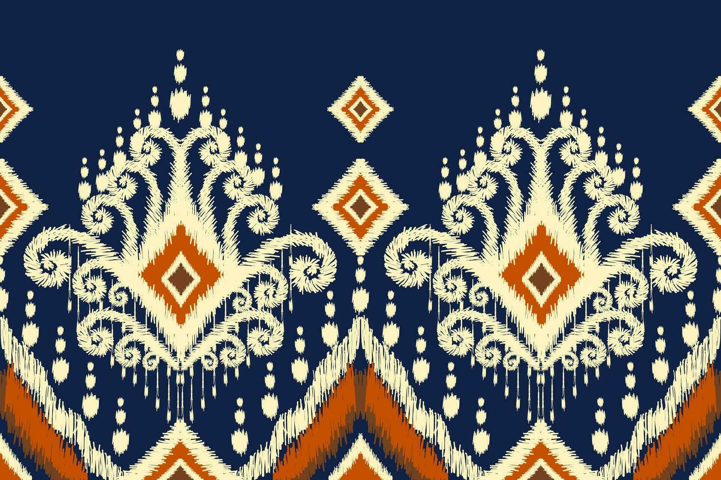ikat floral paisley bordado em azul plano de fundo.ikat étnico oriental padronizar tradicional.asteca estilo abstrato vetor ilustração.design para textura,tecido,vestuário,embrulho,decoração,canga,cachecol.