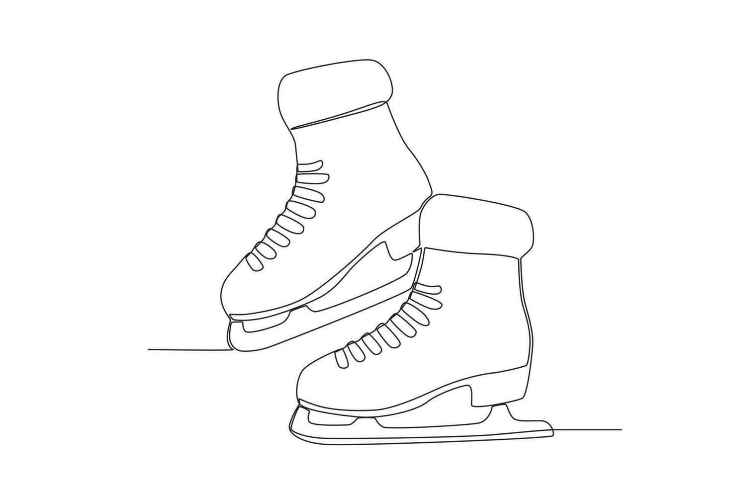 vetor inverno patins contínuo linha desenhando vetor esboço