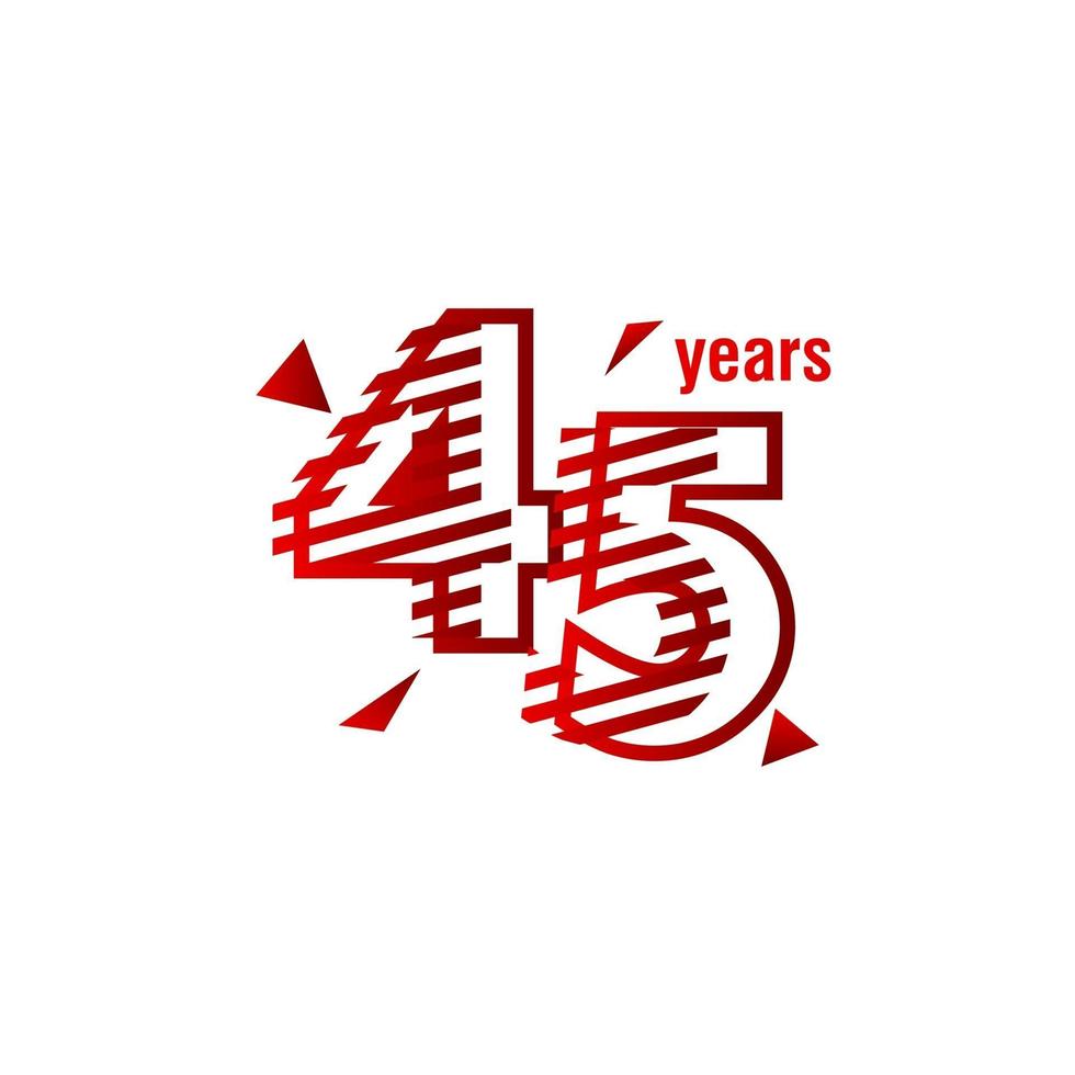 Ilustração de design de modelo vetorial celebração de aniversário de 45 anos vetor
