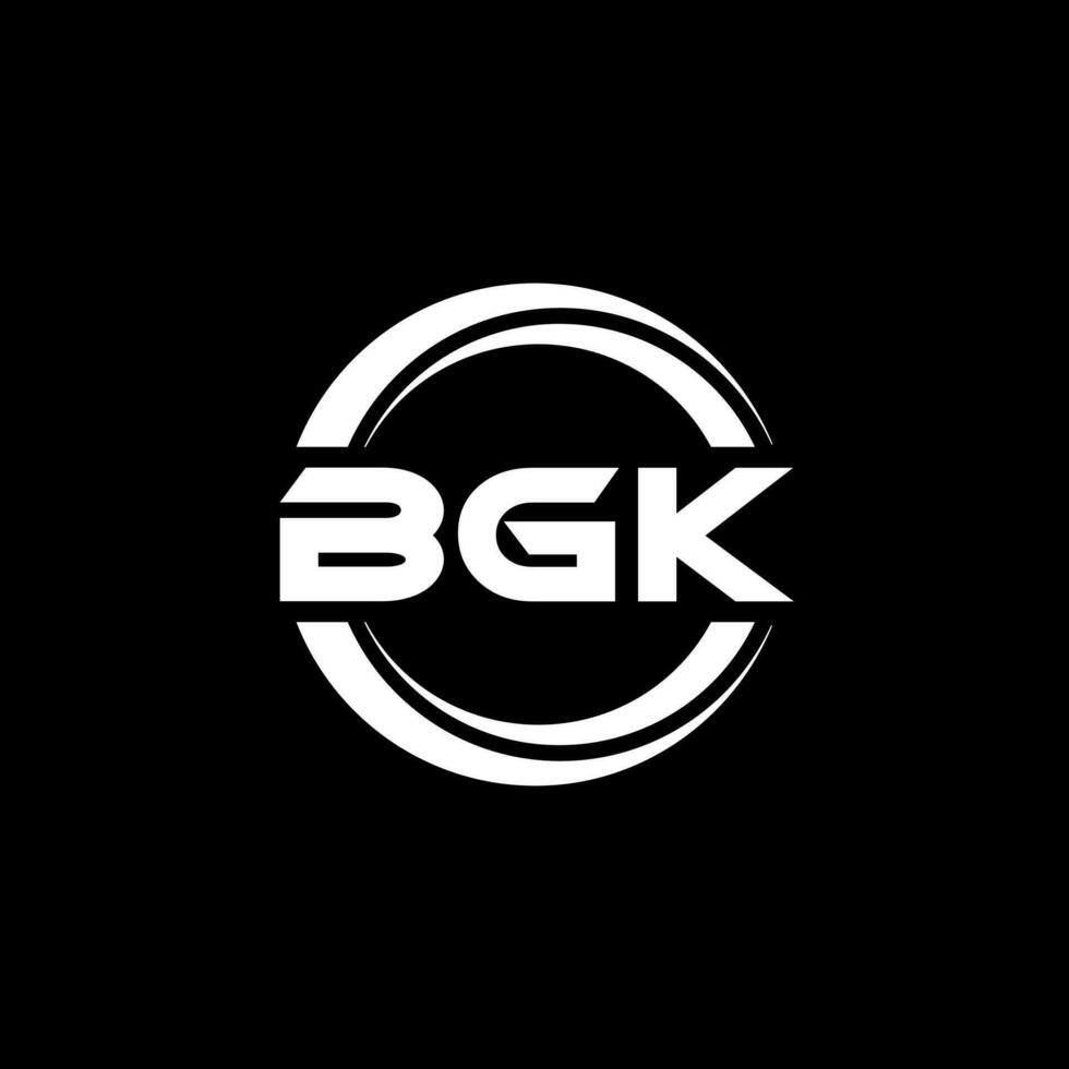 design de logotipo de carta bgk na ilustração. logotipo vetorial, desenhos de caligrafia para logotipo, pôster, convite, etc. vetor