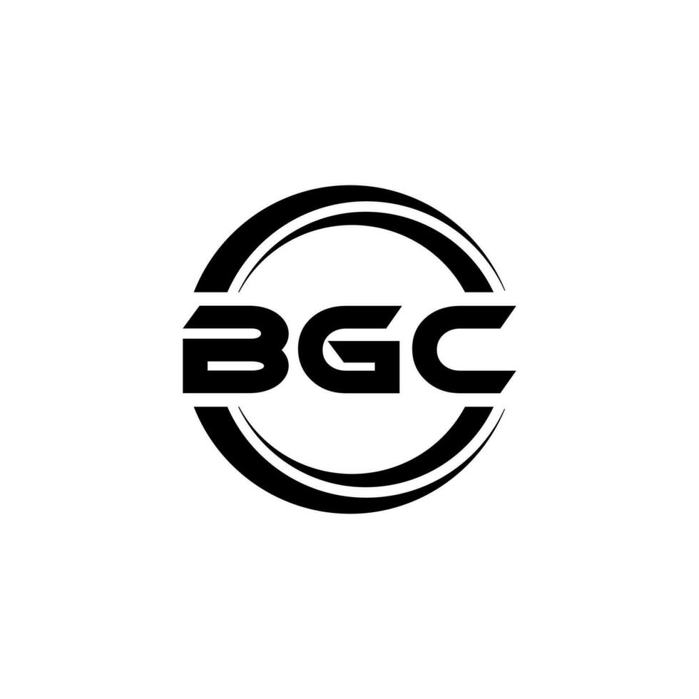 design de logotipo de carta bgc na ilustração. logotipo vetorial, desenhos de caligrafia para logotipo, pôster, convite, etc. vetor