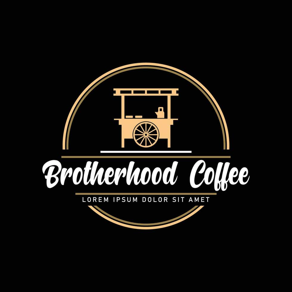 fraternidade café logotipo, angkringan, cafeteria logotipo, vendedor ambulante, carregador, mascate vetor Projeto