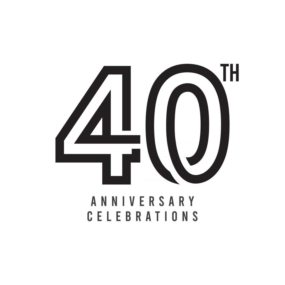 Ilustração de design de modelo vetorial celebração do 40º aniversário vetor