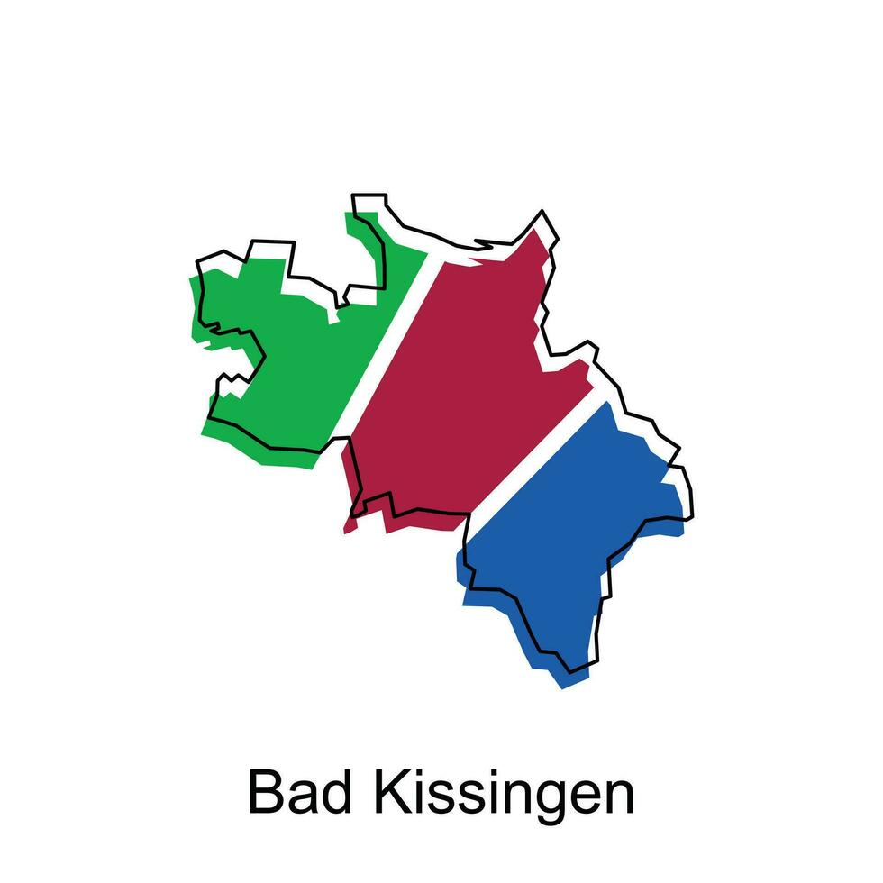 mau Kissingen cidade do Alemanha mapa vetor ilustração, vetor modelo com esboço gráfico esboço estilo isolado em branco fundo