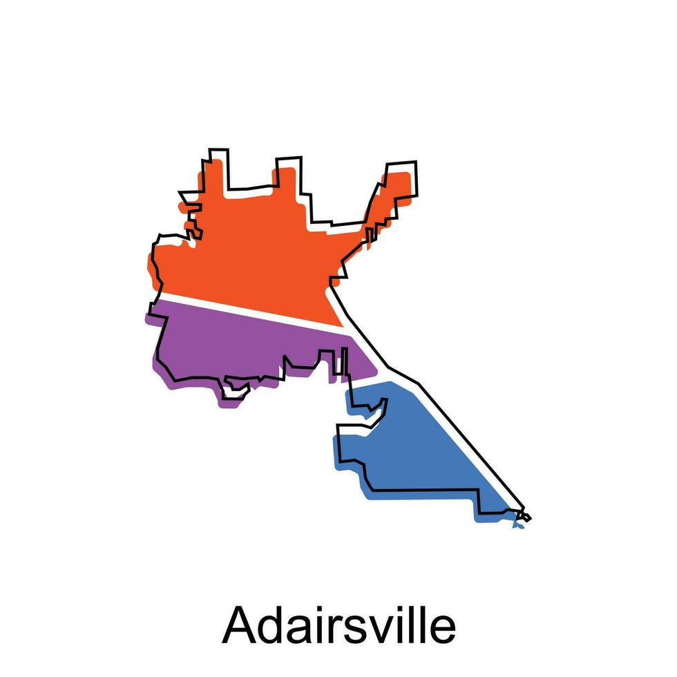 mapa do adairsville vetor Projeto país do Geórgia, mundo mapa país vetor ilustração modelo