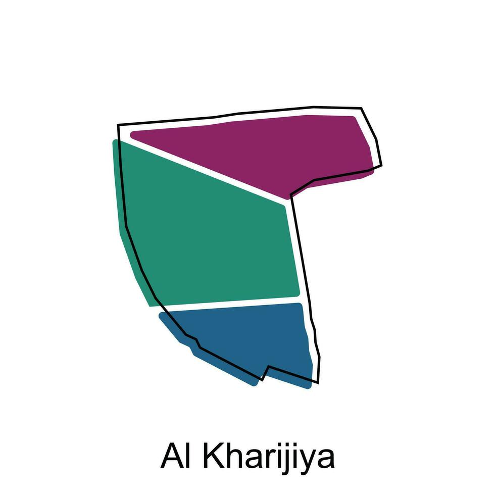 mapa do al kharijiya geométrico com esboço moderno Projeto modelo, mundo mapa internacional vetor modelo com esboço gráfico esboço estilo isolado em branco fundo