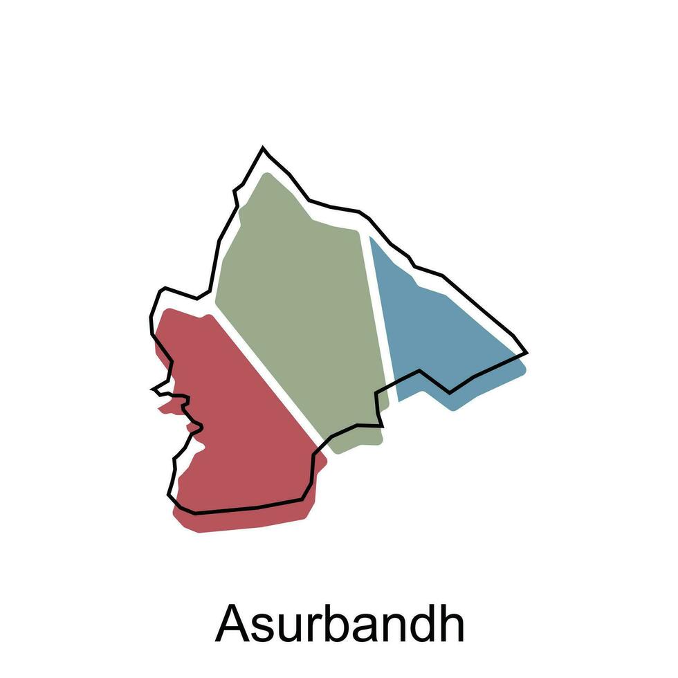 vetor mapa do asurbandh moderno contorno, Alto detalhado vetor ilustração vetor Projeto modelo em branco fundo