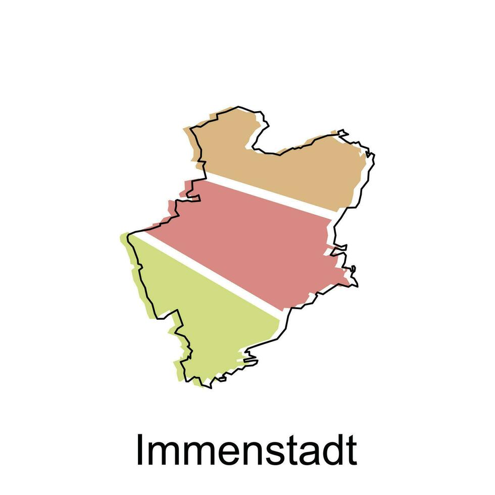 mapa do immenstadt moderno contorno, mapa do alemão país colorida vetor Projeto modelo