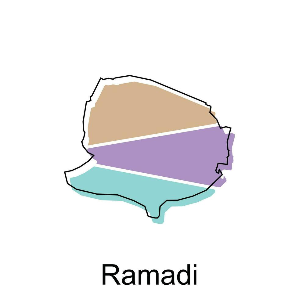 vetor mapa do ramadi colorida moderno contorno, Alto detalhado vetor ilustração vetor Projeto modelo, adequado para seu companhia