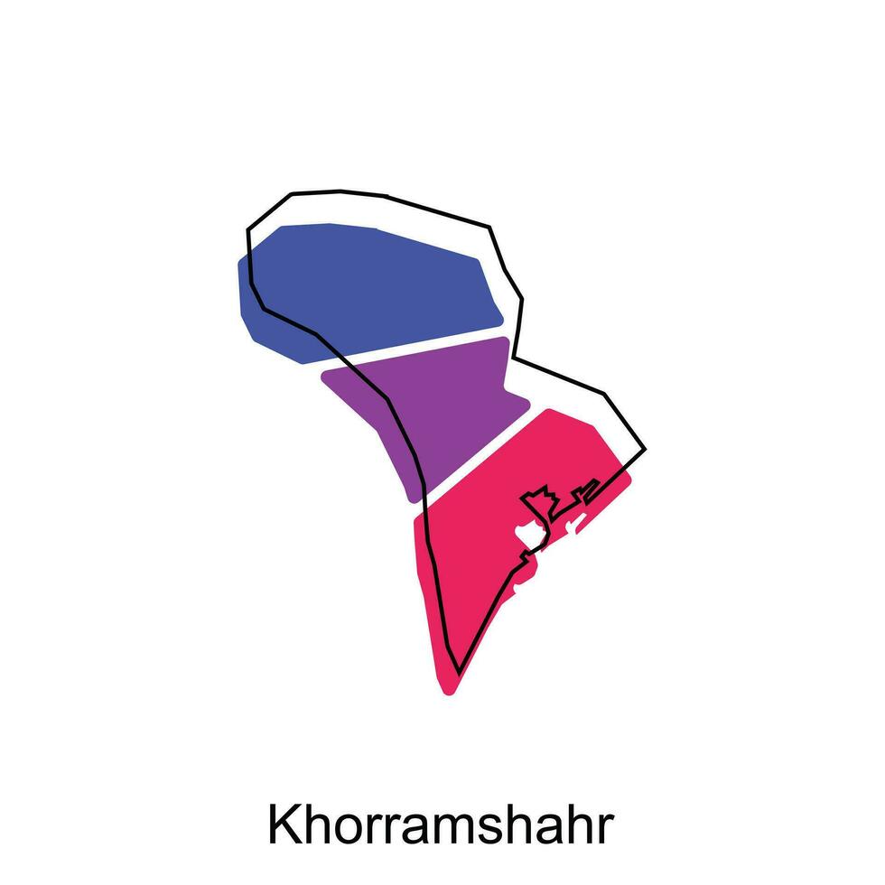 khorramshahr cidade do Eu corri mapa vetor ilustração, vetor Projeto modelo