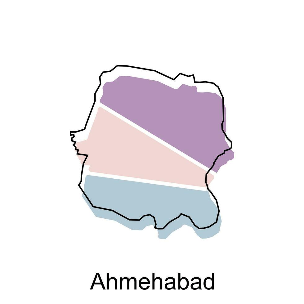 vetor mapa do ahmehabad moderno contorno, Alto detalhado vetor ilustração vetor Projeto modelo em branco fundo