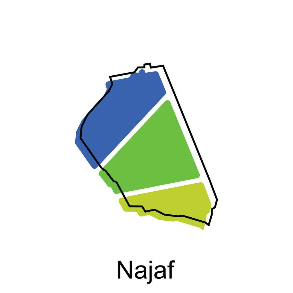 vetor mapa do najaf colorida moderno contorno, Alto detalhado vetor ilustração vetor Projeto modelo, adequado para seu companhia