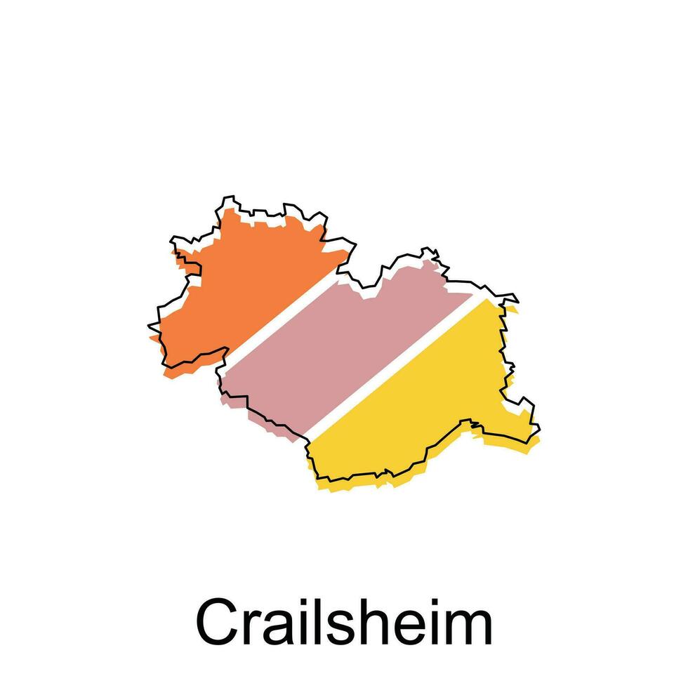 vetor mapa do crailsheim colorida moderno esboço projeto, mundo mapa país vetor ilustração Projeto modelo
