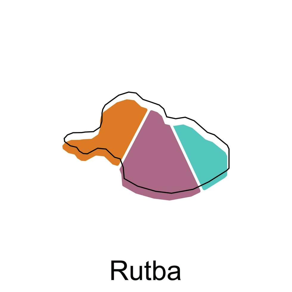 vetor mapa do rutba colorida moderno contorno, Alto detalhado vetor ilustração vetor Projeto modelo, adequado para seu companhia