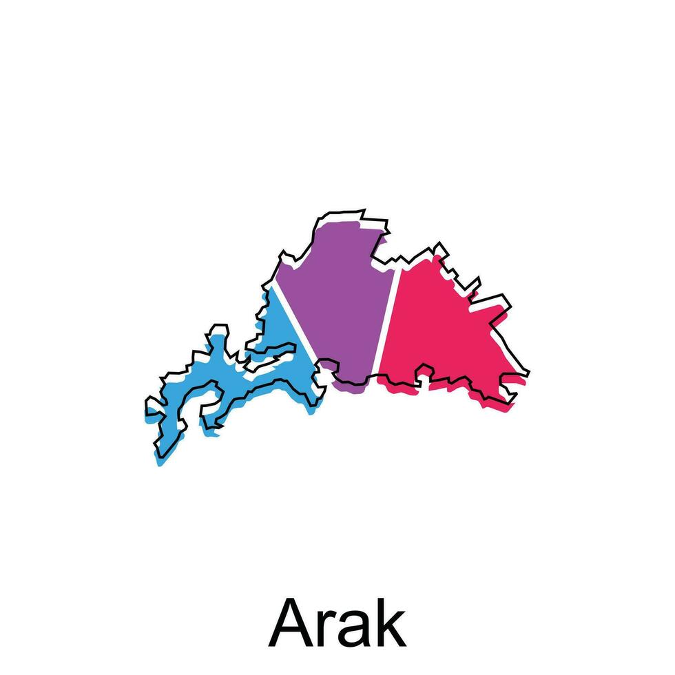 mapa do arak ilustração Projeto modelo, geométrico formas e linhas estilo isolado em branco fundo vetor