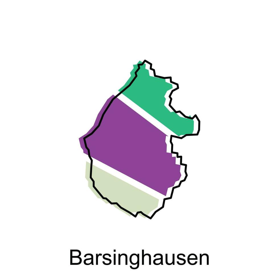 baresinghausen mapa, colorida esboço regiões do a alemão país. vetor ilustração modelo Projeto