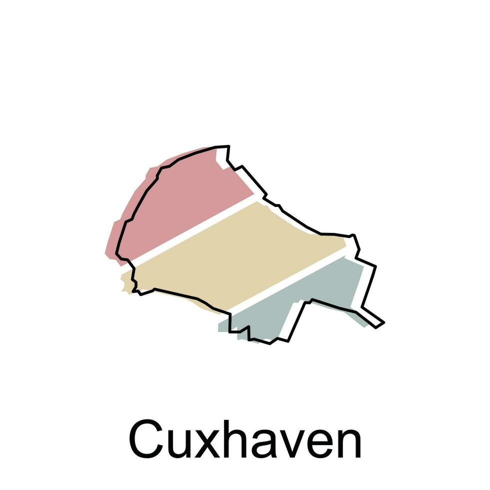 vetor mapa do Cuxhaven colorida moderno esboço projeto, mundo mapa país vetor ilustração Projeto modelo