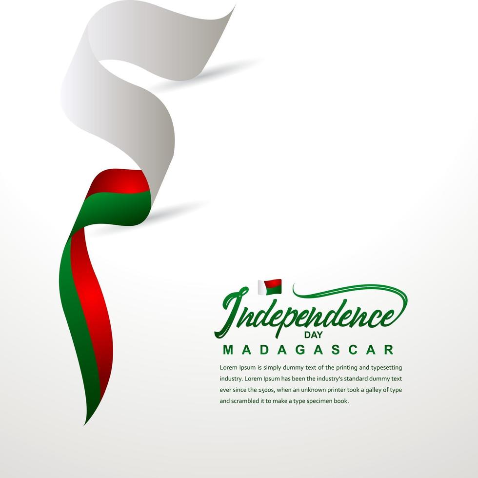 modelo de vetor ilustração madagascar dia da independência celebração design criativo