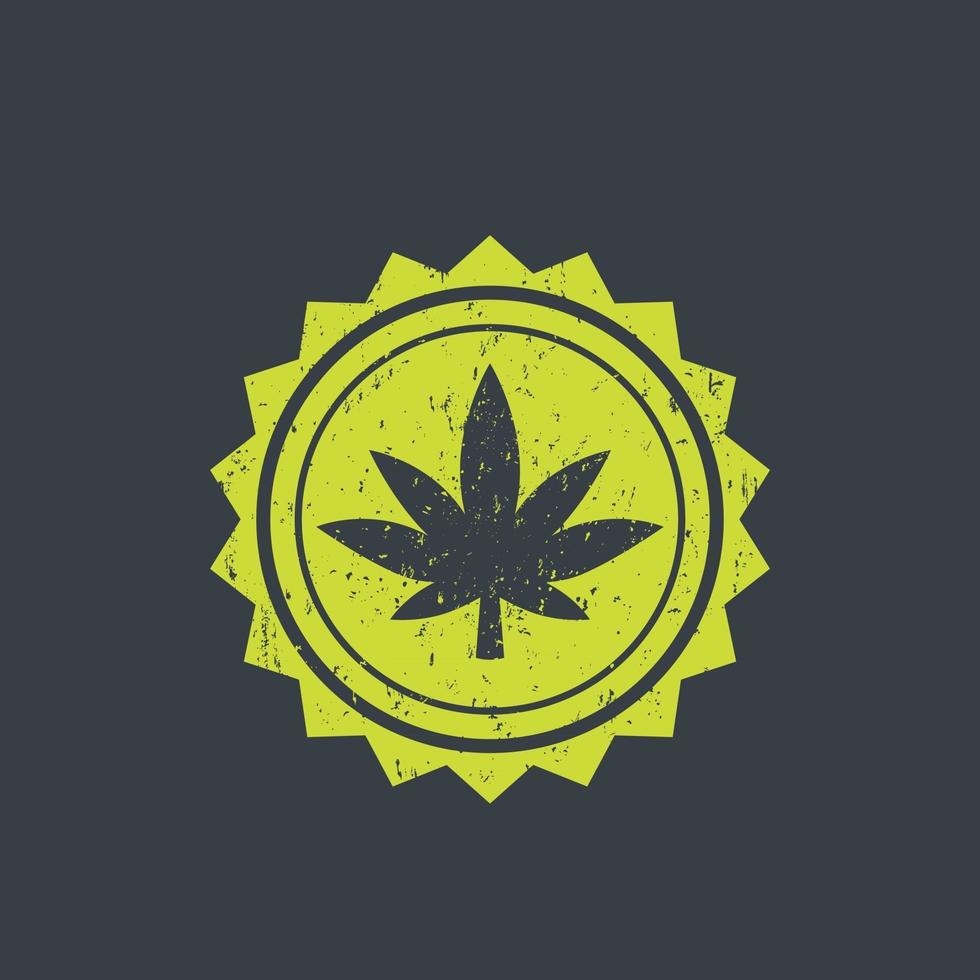 maconha, emblema de vetor de cannabis