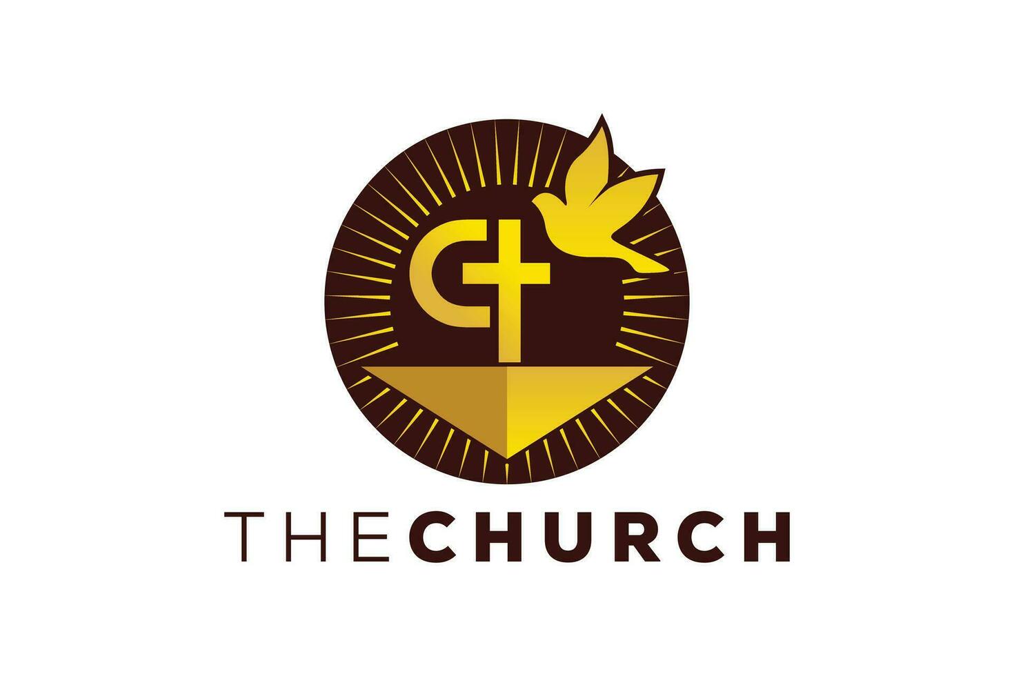 na moda e profissional carta c Igreja placa cristão e pacífico vetor logotipo