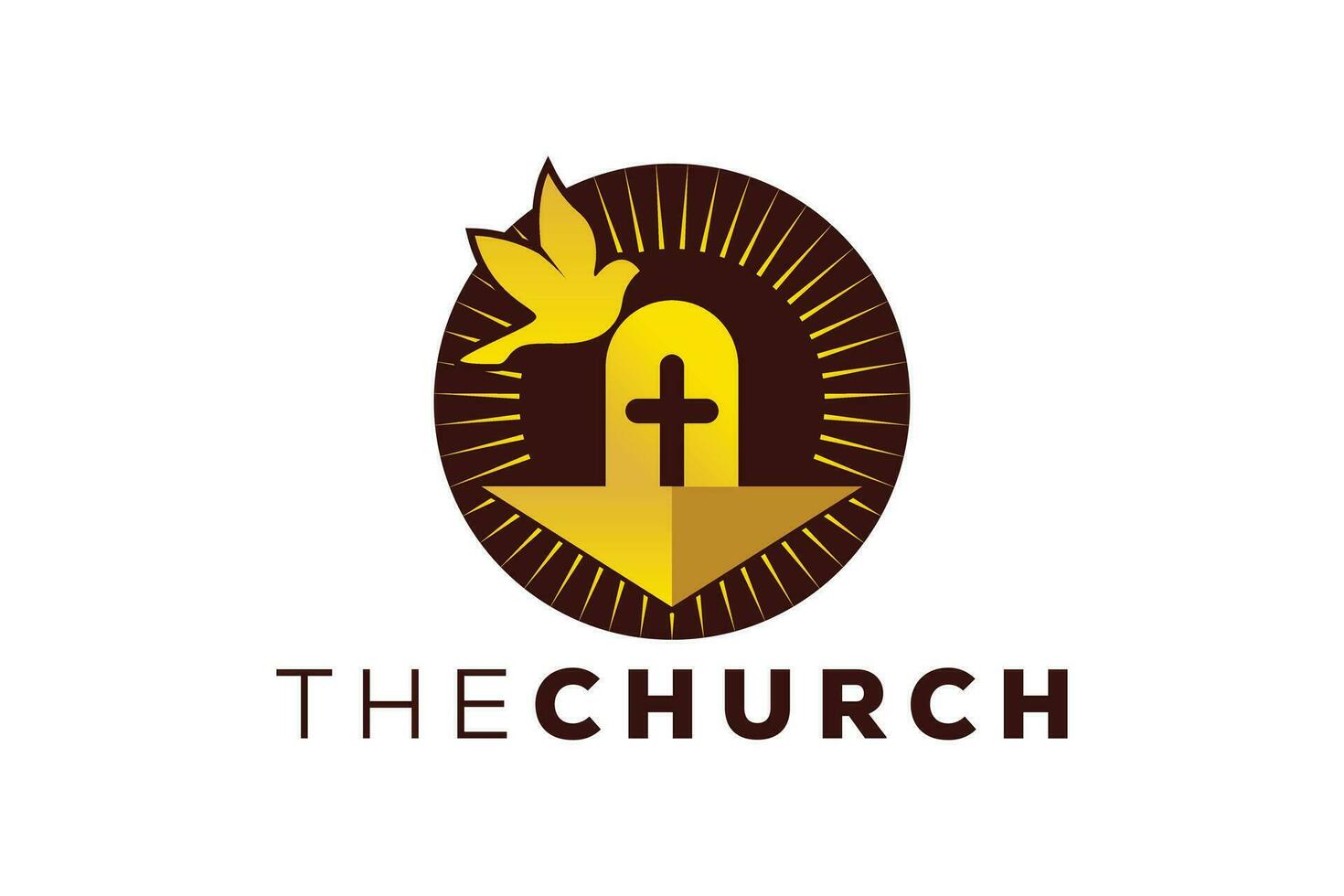 na moda e profissional carta uma Igreja placa cristão e pacífico vetor logotipo