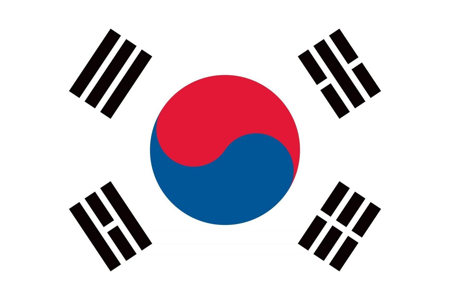 Coreia do Sul oficialmente bandeira vetor