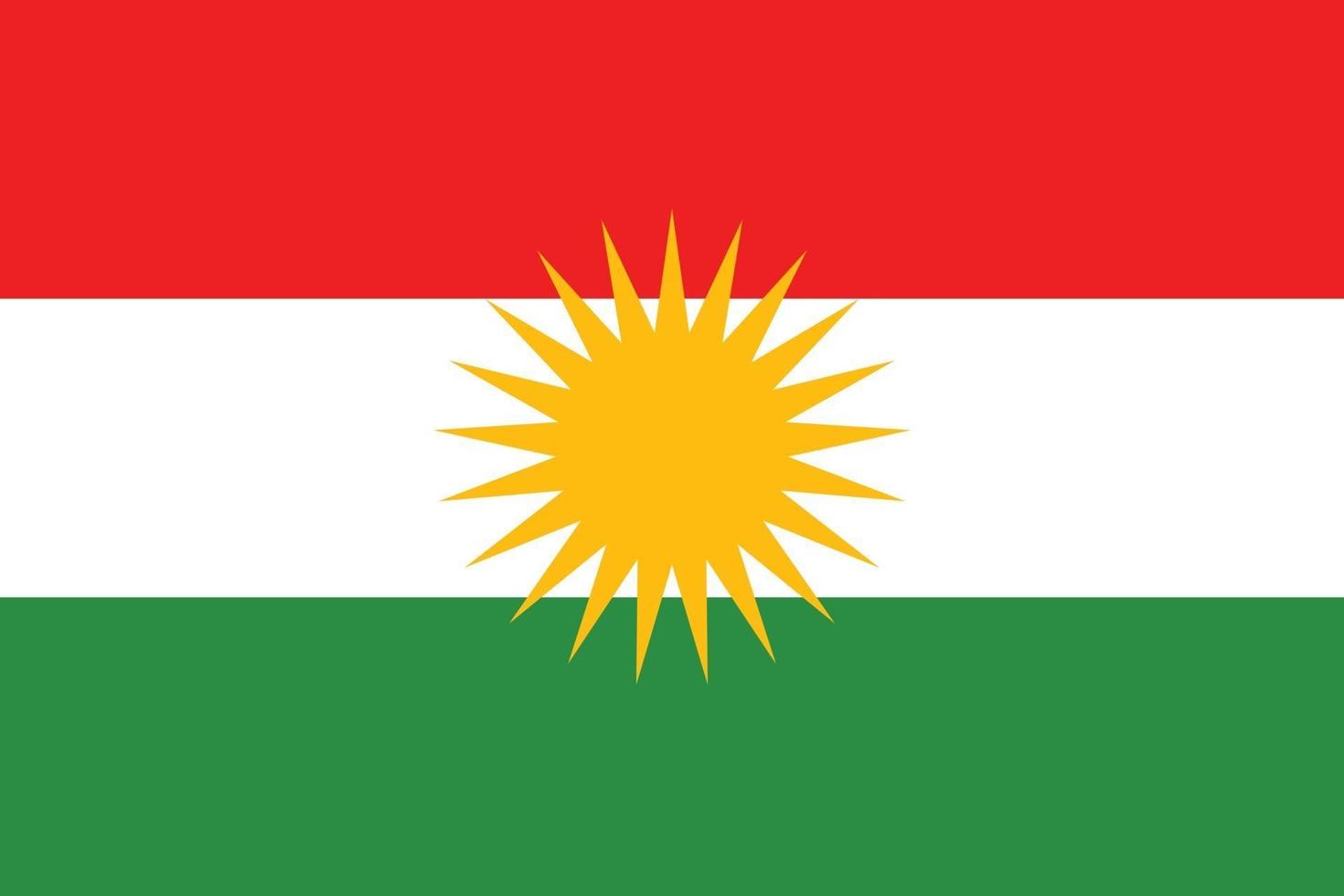 curdistão oficialmente bandeira vetor