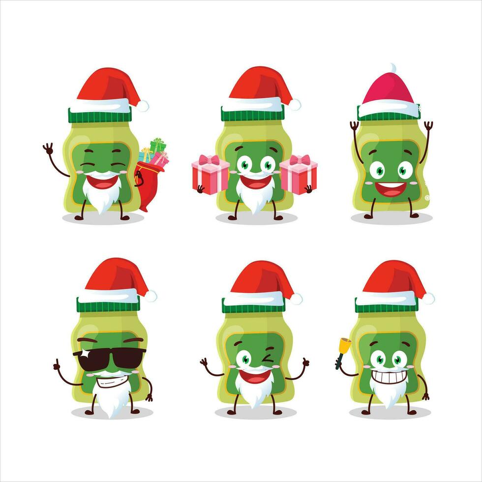 santa claus emoticons com wasabi desenho animado personagem vetor