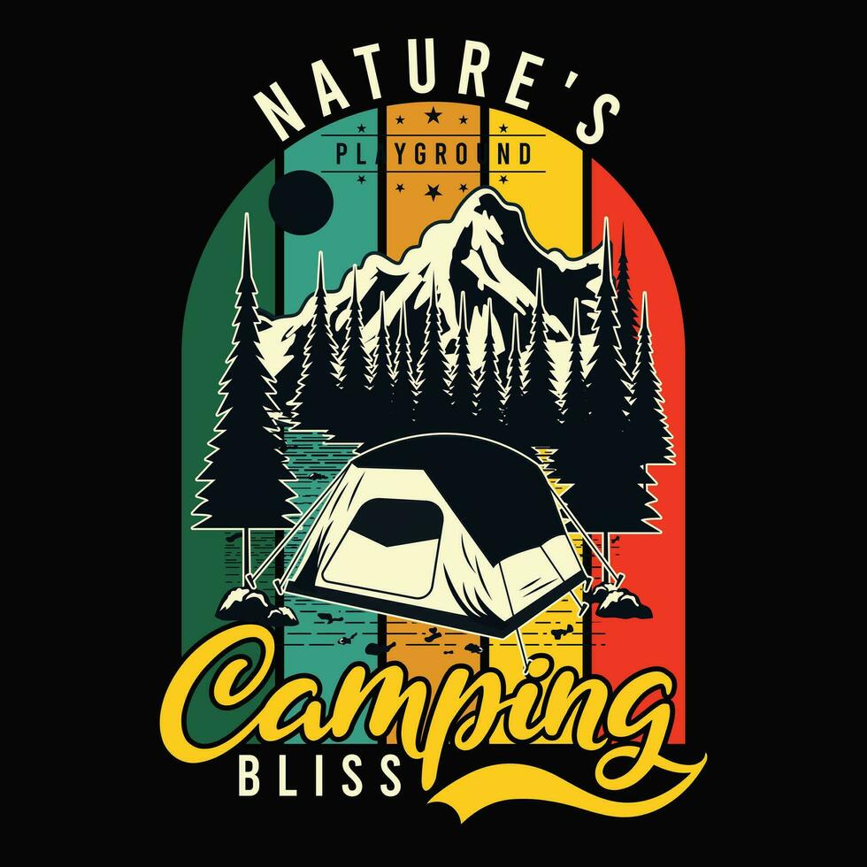 acampamento camiseta projeto, acampamento retro vintage vetor camiseta projeto, camiseta Projeto para acampamento amante