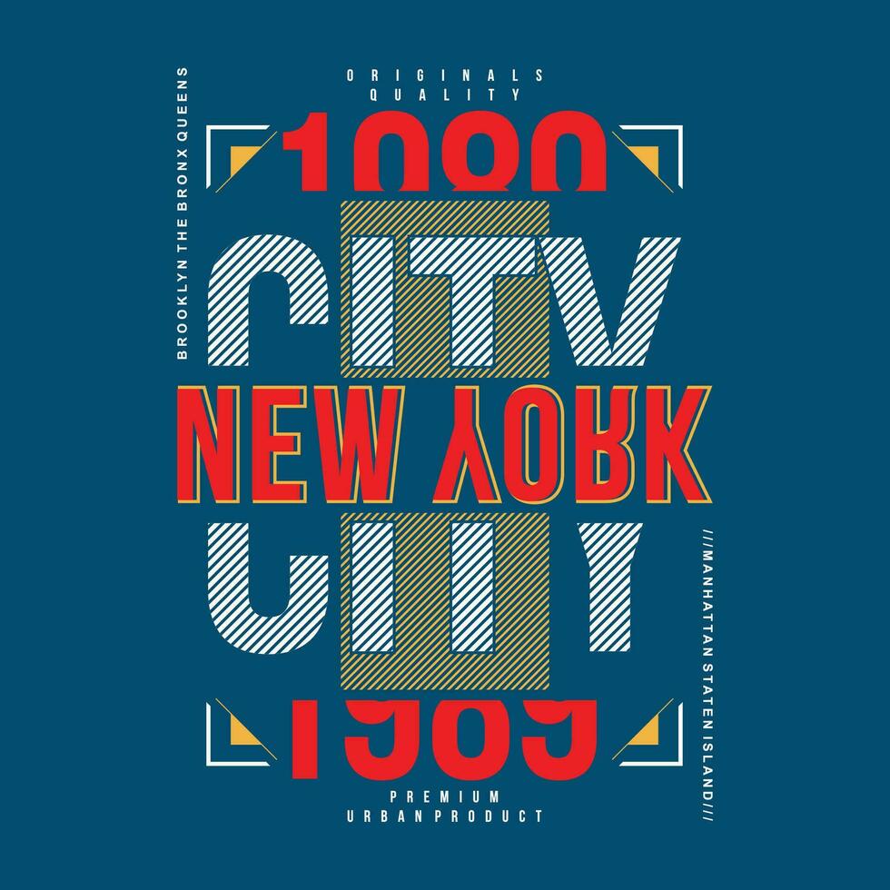 Novo Iorque cidade moderno e à moda tipografia slogan. colorida abstrato ilustração Projeto com a linhas estilo. vetor impressão tee camisa, tipografia, poster. global amostras.