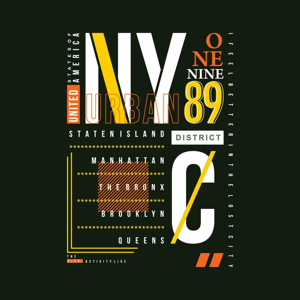 nyc letras, abstrato gráfico, tipografia vetor, t camisa imprimir, casual estilo, e de outros usar vetor