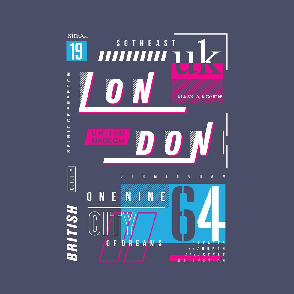 Londres Unidos reino letras, abstrato gráfico, tipografia vetor, t camisa imprimir, casual estilo, e de outros usar vetor