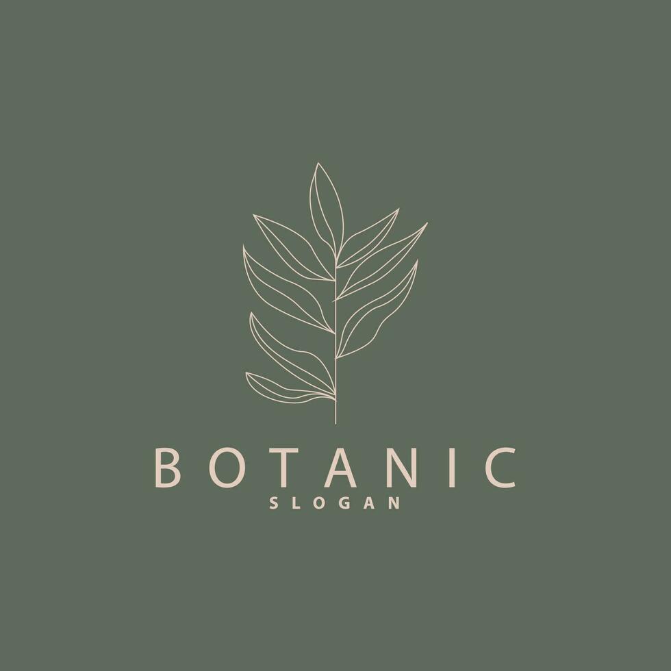 folha linha logotipo, lindo mão desenhado projeto, botânico minimalista vetor, simples orgânico plantar feminino logotipo vetor