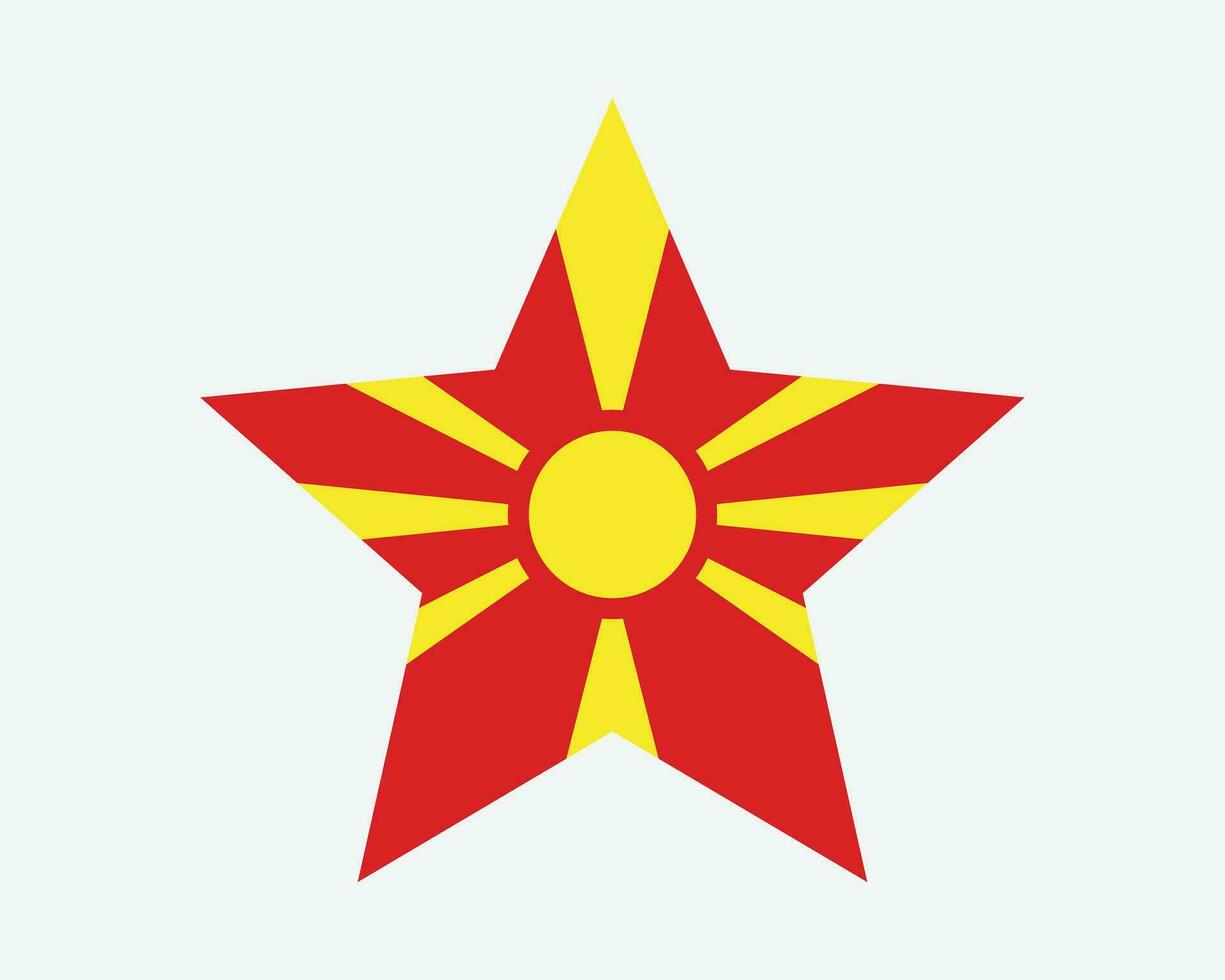 norte Macedônia Estrela bandeira vetor