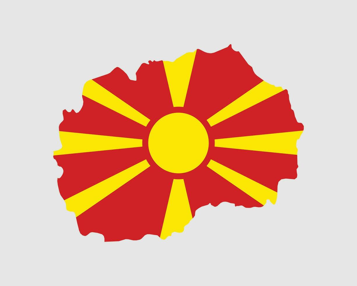 norte Macedônia mapa bandeira. mapa do a república do norte Macedônia com a macedônio país bandeira. vetor ilustração.