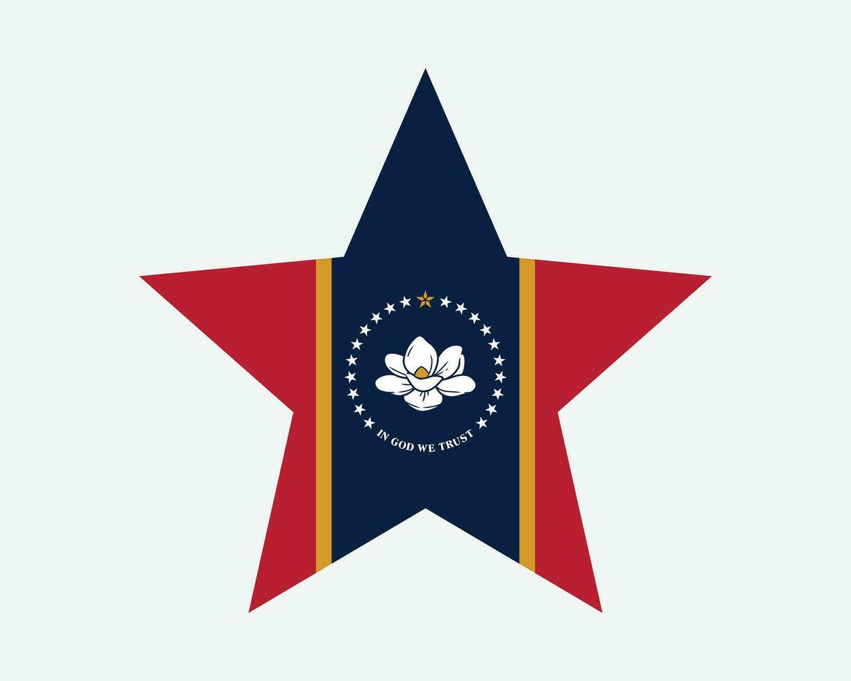 Mississippi EUA Estrela bandeira vetor