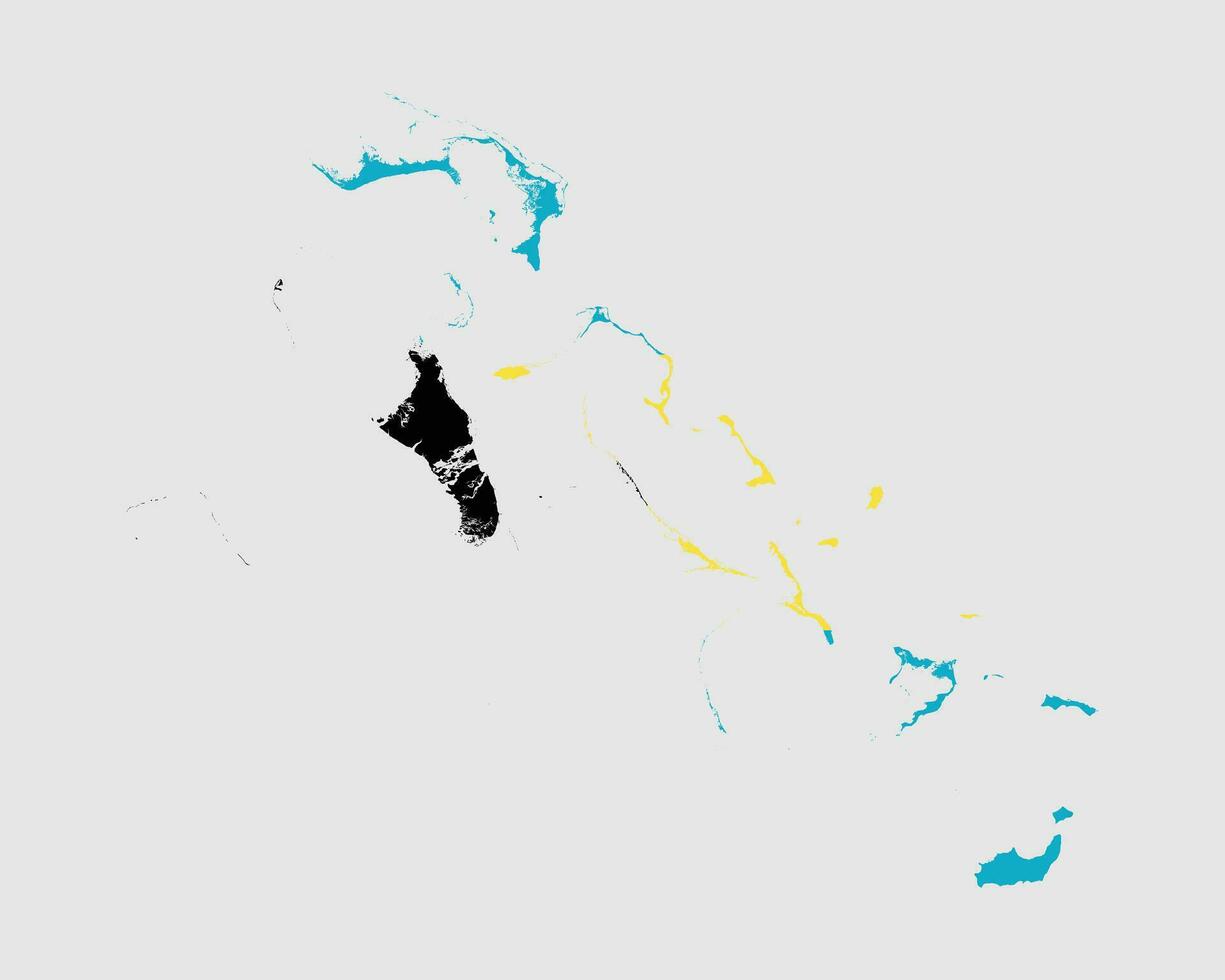 a bahamas mapa bandeira. mapa do a bahamas com país bandeira isolado em branco fundo. vetor ilustração.