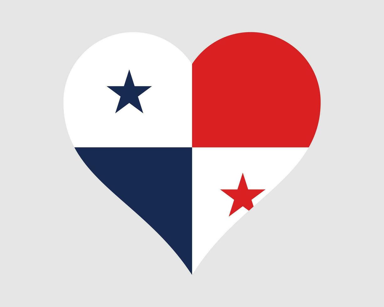 Panamá coração bandeira. panamenho amor forma país nação nacional bandeira. república do Panamá bandeira ícone placa símbolo. eps vetor ilustração.